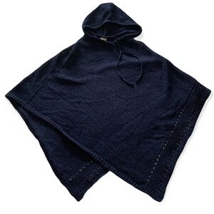 Navy Blue Beautiful Chico's Cape‎ Poncho Hoodie | Light and Stylish
